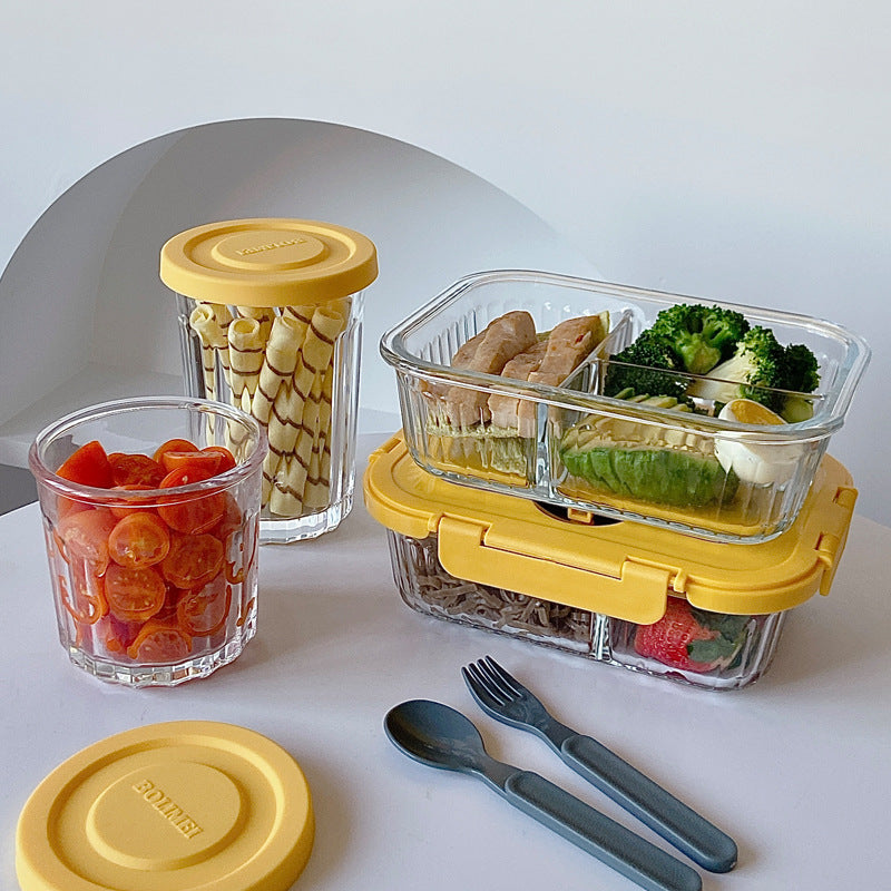 Borosilicate Vertical Stripe Glass Lunch Box – MEAL PREP TUBS