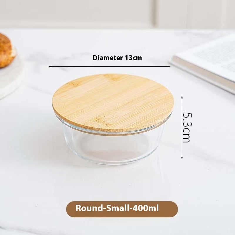 Airtight Glass Lunch Box With Wood Lid – MEAL PREP TUBS