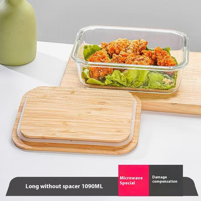 Heat Resistant Glass Lunch Box Wooden Lid – MEAL PREP TUBS