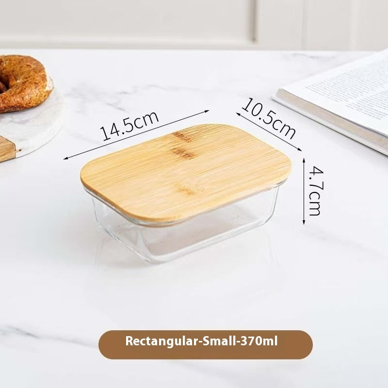 Heat Resistant Glass Lunch Box Wooden Lid – MEAL PREP TUBS